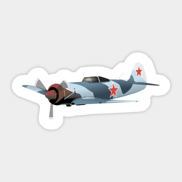 Lavochkin La-5 Soviet WW2 Fighter Sticker by NorseTech